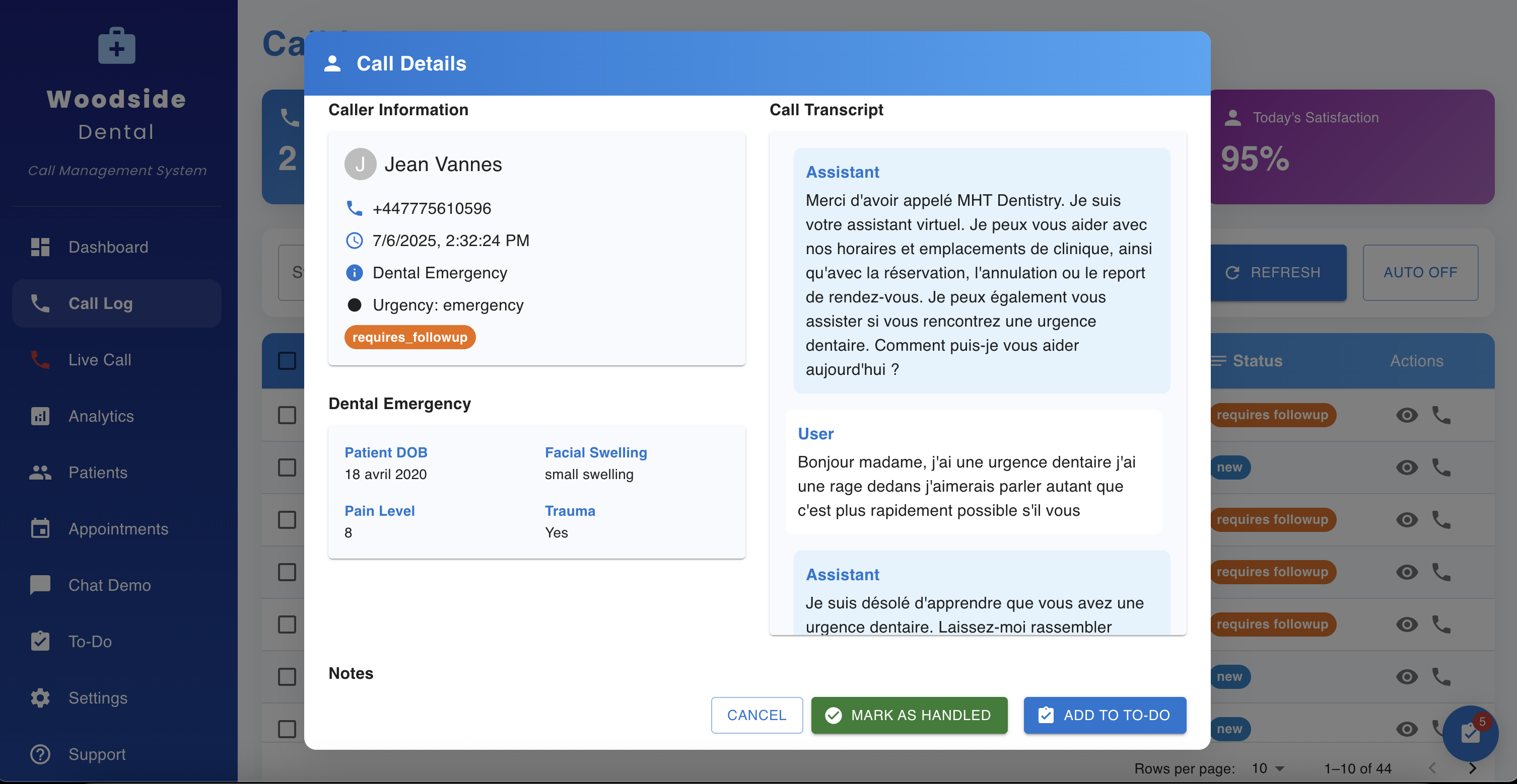 AI Voice Agent Multilingual Call Transcript